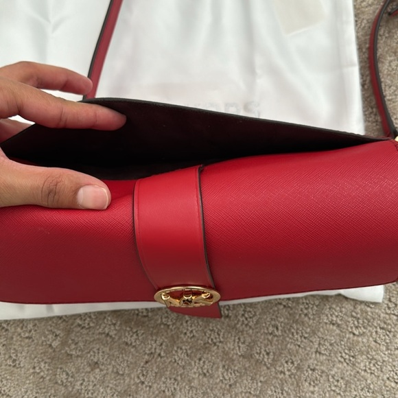 Michael Kors Red Greenwich Medium Saffiano Leather Shoulder Bag - Picture 6 of 15